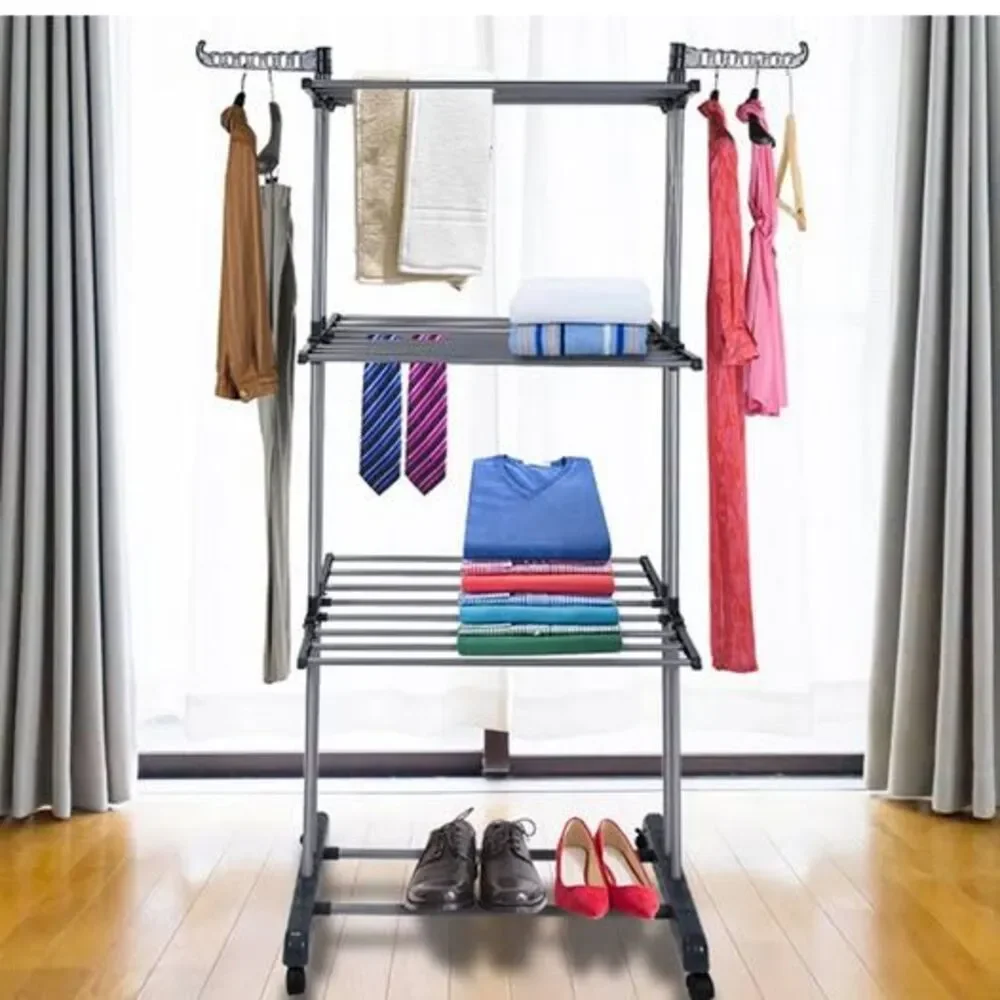 BRAND NEW IN BOX 🔥 ProAid 3-Tier Collapsible Rolling Clothes Drying Rack